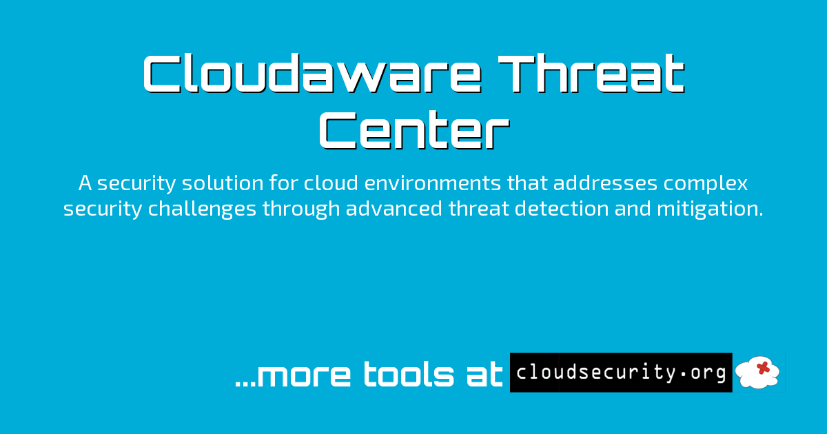 Cloudaware Threat Center - Cloud Security Solutions