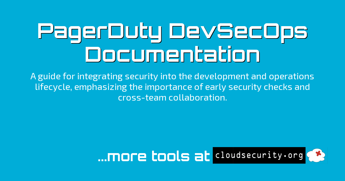 PagerDuty DevSecOps Documentation - Cloud Security Solutions